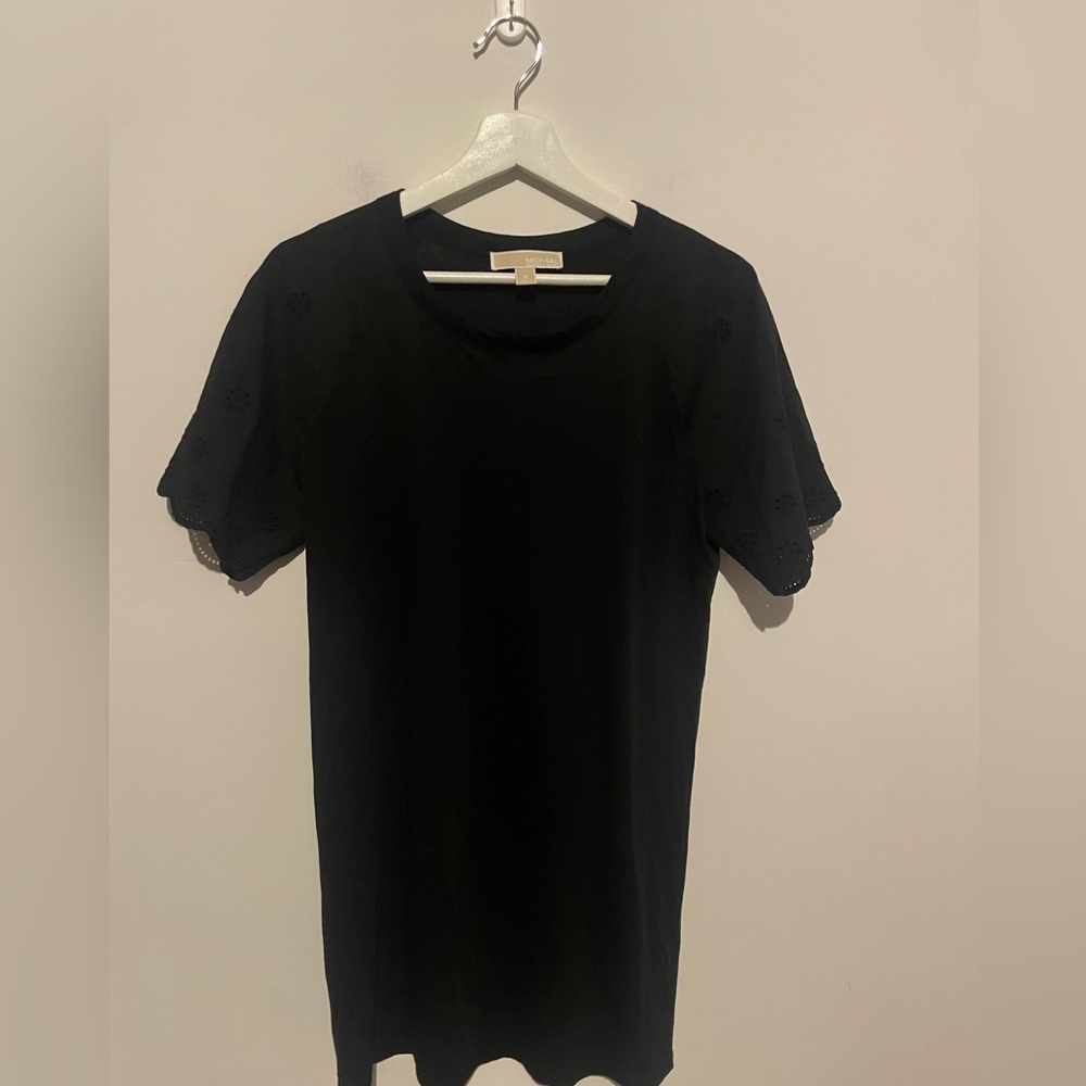 Michael Kors Black Flutter Sleeve‎ Shirt Dress medium